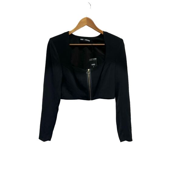 NBD x Naven Revolve Zara Crop Jacket in Black Women’s Size Small NWT - Picture 2 of 9